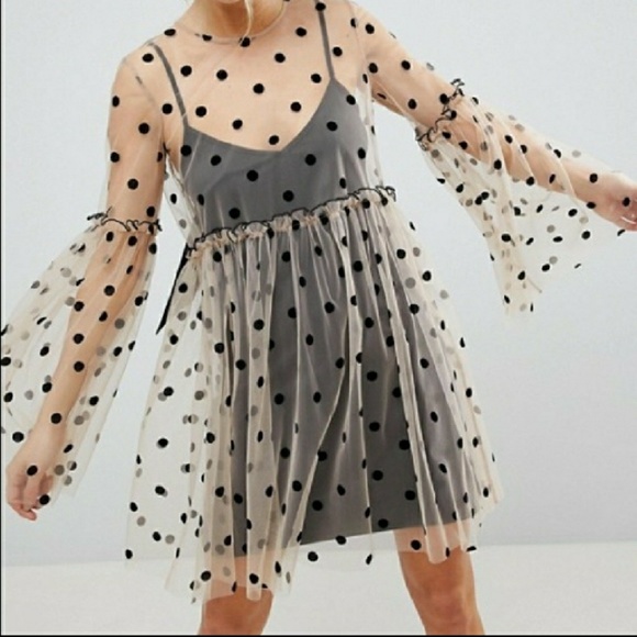 ASOS Dresses & Skirts - ASOS Sheer Spot Dress